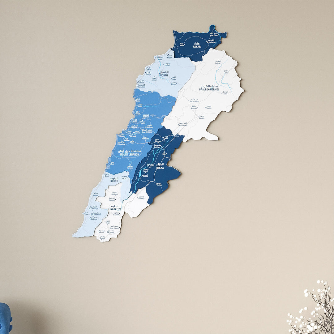 Colorful Lebanon Wooden Wall Map 3D Heritage Decor