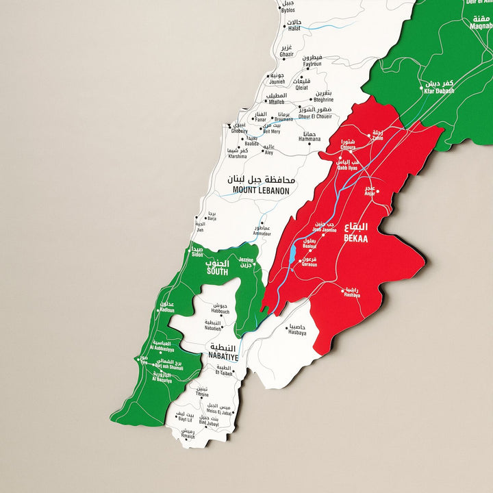 Colorful Lebanon Wooden Wall Map 3D Heritage Decor