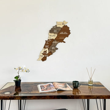 Lebanon Wooden Wall Map, Wood Islamic Wall Art Decor - Islamic Wall Art Store