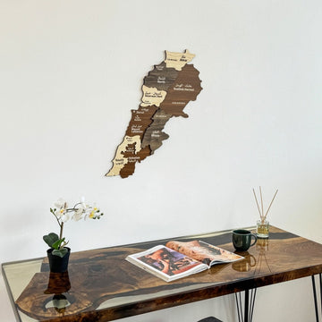 Lebanon Wooden Wall Map, Wood Islamic Wall Art Decor - Islamic Wall Art Store