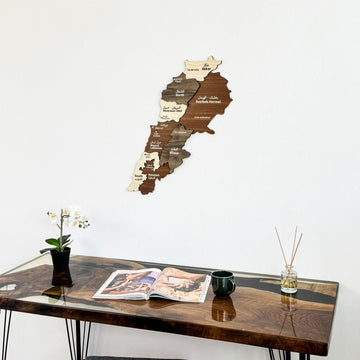 Lebanon Wooden Wall Map, Wood Islamic Wall Art Decor - Islamic Wall Art Store