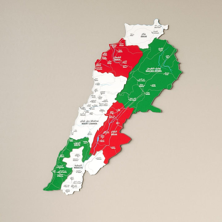 Colorful Lebanon Wooden Wall Map 3D Heritage Decor