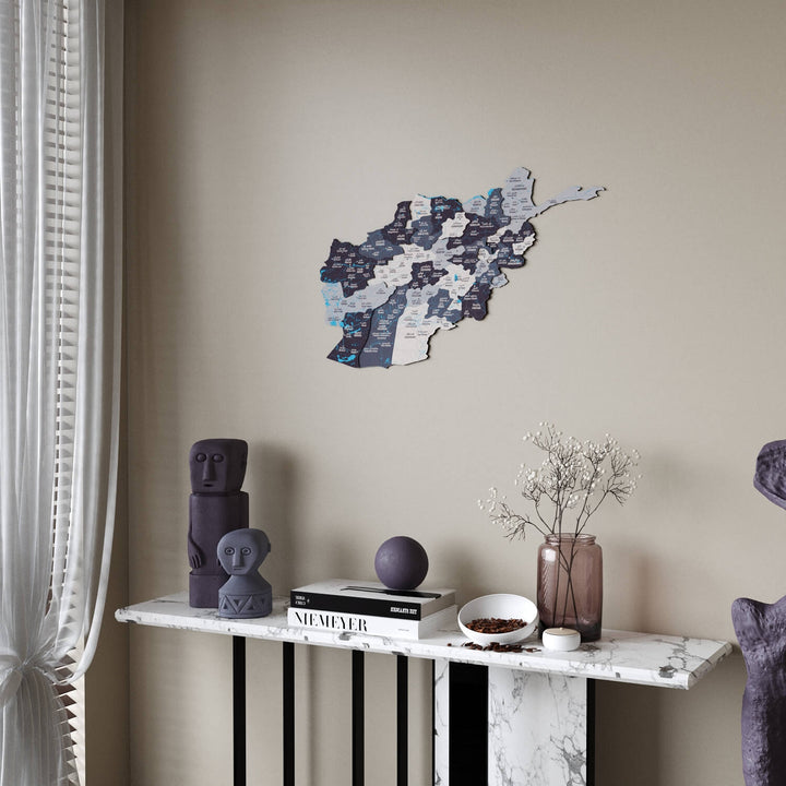 Afghanistan Wooden Wall Map 3D Country Decor