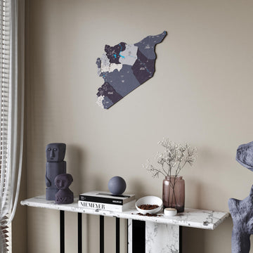 Syrian Wooden Wall Map 3D Wood Art Decor