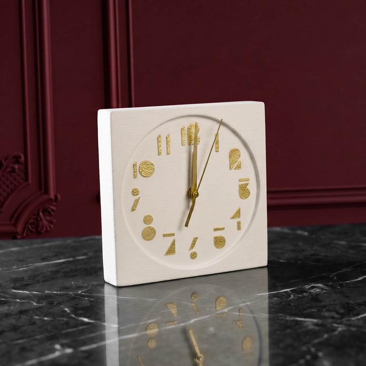Latin Numbers Stone Desktop Clock Premium Decor