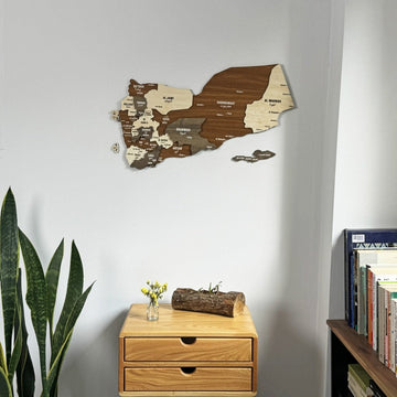 Map of Yemen Country Wood Art Wall Decor - 3D Wood Maps - Islamic Wall Art Store