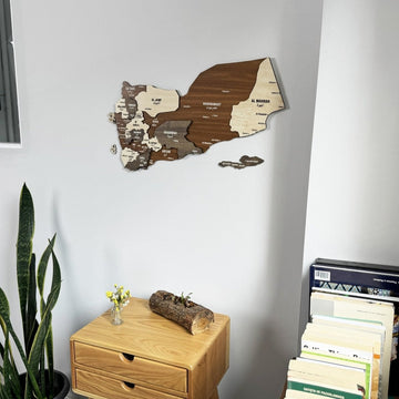 Map of Yemen Country Wood Art Wall Decor - 3D Wood Maps - Islamic Wall Art Store