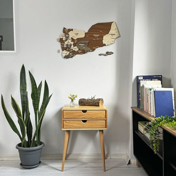 Map of Yemen Country Wood Art Wall Decor - 3D Wood Maps - Islamic Wall Art Store