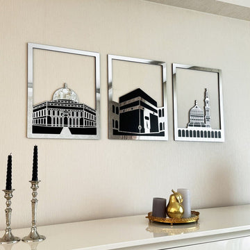 Masjid Al - Haram Islamic Wall Art Kaaba Masjid An - Nabawi Masjid Al Aqsa Islamic Decorations for Home - Islamic Wall Art Store