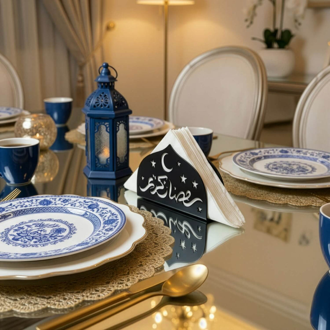 Ramadan Kareem Napkin Holder – Metal Iftar Table Decor