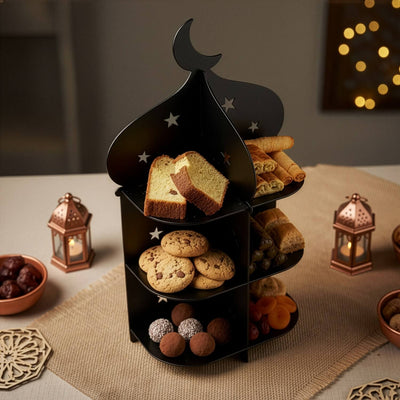Metal Minaret Serving Stand – Ramadan Iftar Date & Sweet Tray