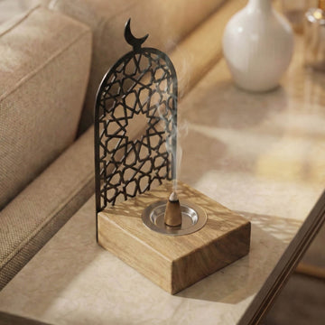 Mabkhara moderne haute – Brûle-encens à bakhoor sur base en bois