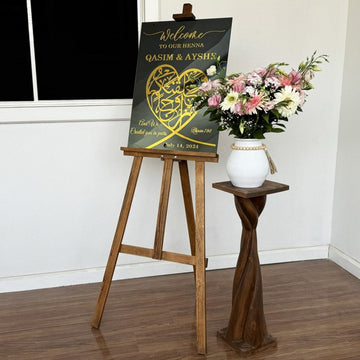 Mehndi Sign - Glass Muslim Nikkah Mirror An - Naba Ayat 8 We Created You in Pairs - Islamic Wall Art Store