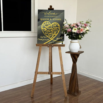 Mehndi Sign - Glass Muslim Nikkah Mirror An - Naba Ayat 8 We Created You in Pairs - Islamic Wall Art Store