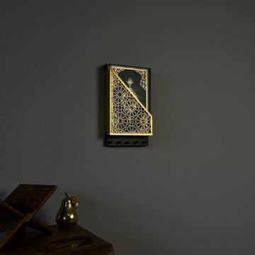 Metal Floating Quran Box and Rosary Hanger - Quran and Key Holder & Storage - Islamic Wall Art Store