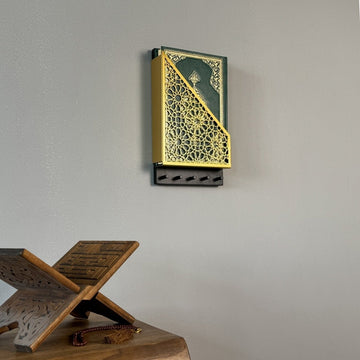 Metal Floating Quran Box and Rosary Hanger - Quran and Key Holder & Storage - Islamic Wall Art Store