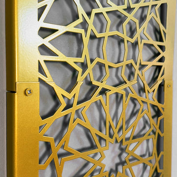Metal Mihrab for Prayer Room with Islamic Calligraphy Set - Islamic Wall Art Store