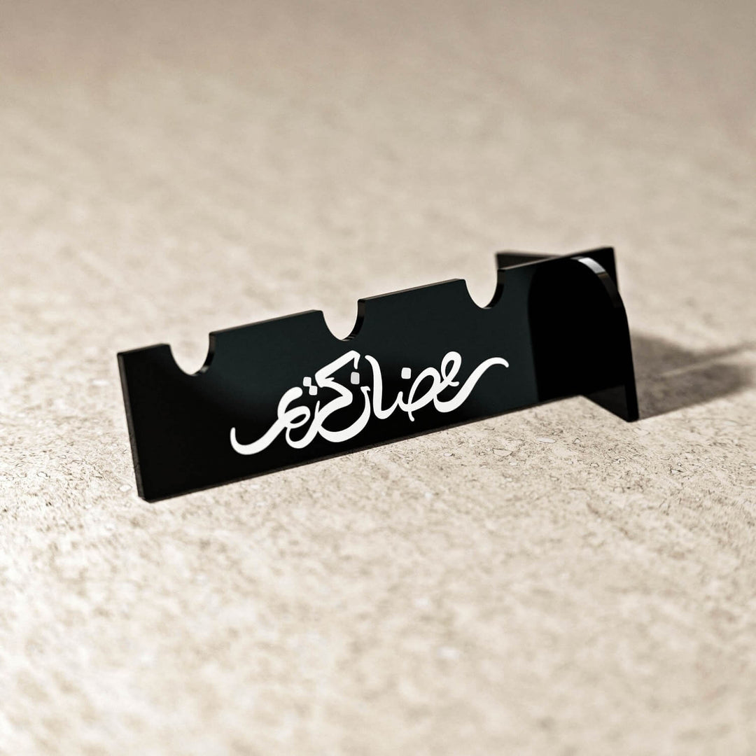Ramadan Kareem Acrylic Cutlery Holder – Mirror Finish Iftar Table Decor