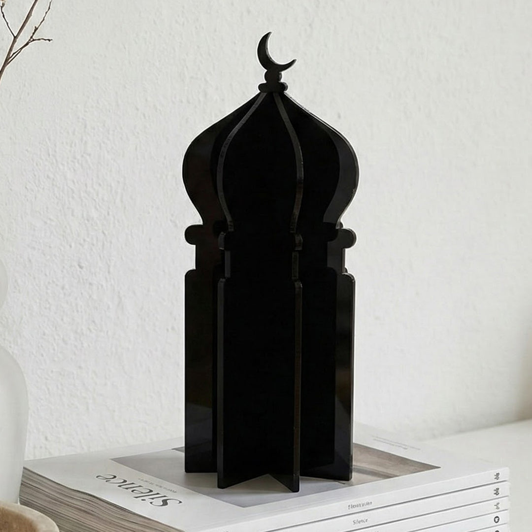 Ramadan 3D Acrylic Mosque Table Decor – Modern Minimalist Interlocking Statue