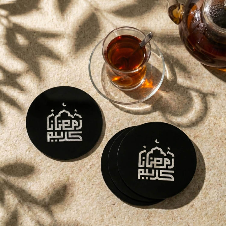 Modern Islamic Acrylic Coasters – Ramadan Table Decor