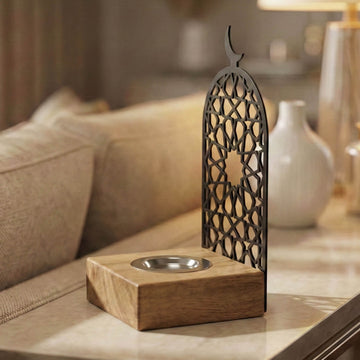 Mabkhara moderne haute – Brûle-encens à bakhoor sur base en bois
