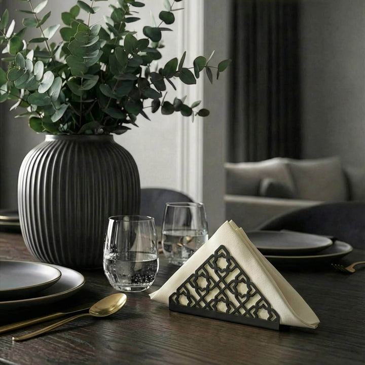 Geometric Islamic Napkin Holder – Metal Iftar Table Decor