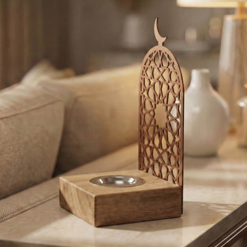 Mabkhara moderne haute – Brûle-encens à bakhoor sur base en bois