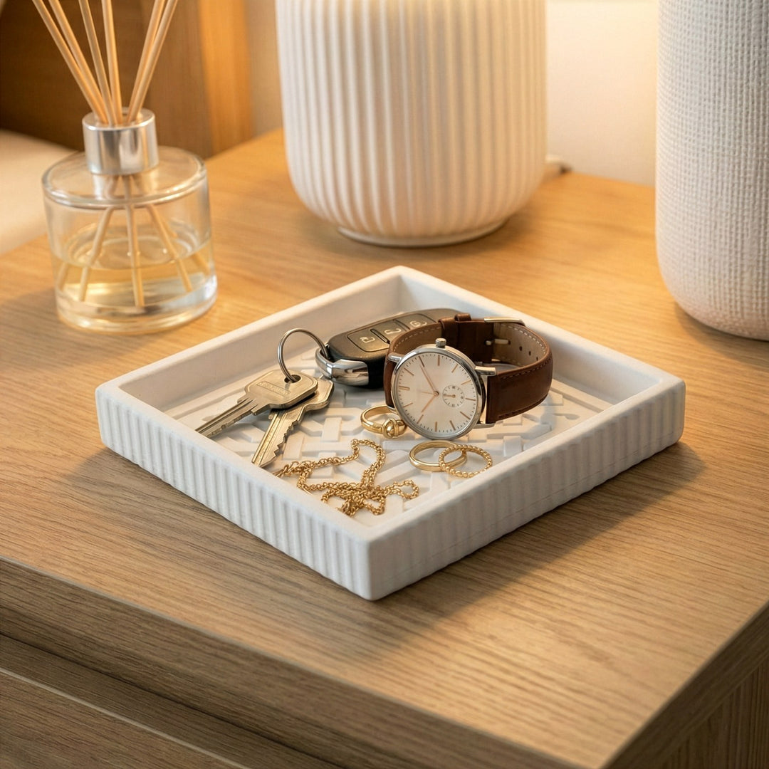 Alhambra Nasrid Knotwork Stone Relief – Handmade Islamic Geometric Decor