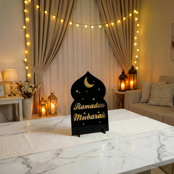 Décoration de table Ramadan Moubarak en acrylique – Présentoir islamique moderne