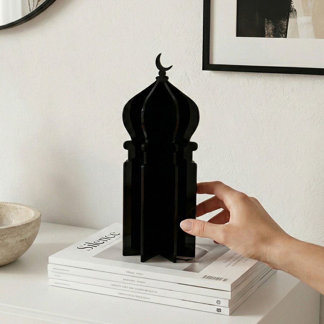 Ramadan 3D Acrylic Mosque Table Decor – Modern Minimalist Interlocking Statue