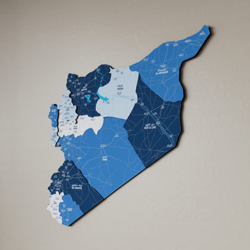 Syrian Wooden Wall Map 3D Wood Art Decor