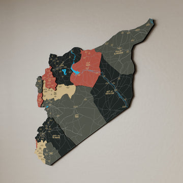 Syrian Wooden Wall Map 3D Wood Art Decor