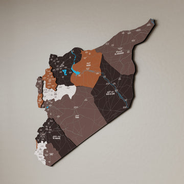 Syrian Wooden Wall Map 3D Wood Art Decor