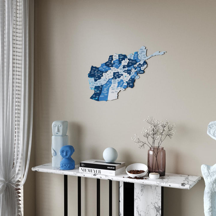 Afghanistan Wooden Wall Map 3D Country Decor