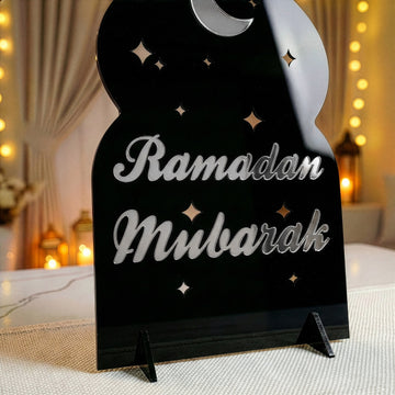 Décoration de table Ramadan Moubarak en acrylique – Présentoir islamique moderne