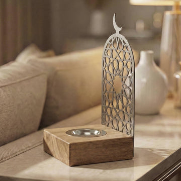 Mabkhara moderne haute – Brûle-encens à bakhoor sur base en bois