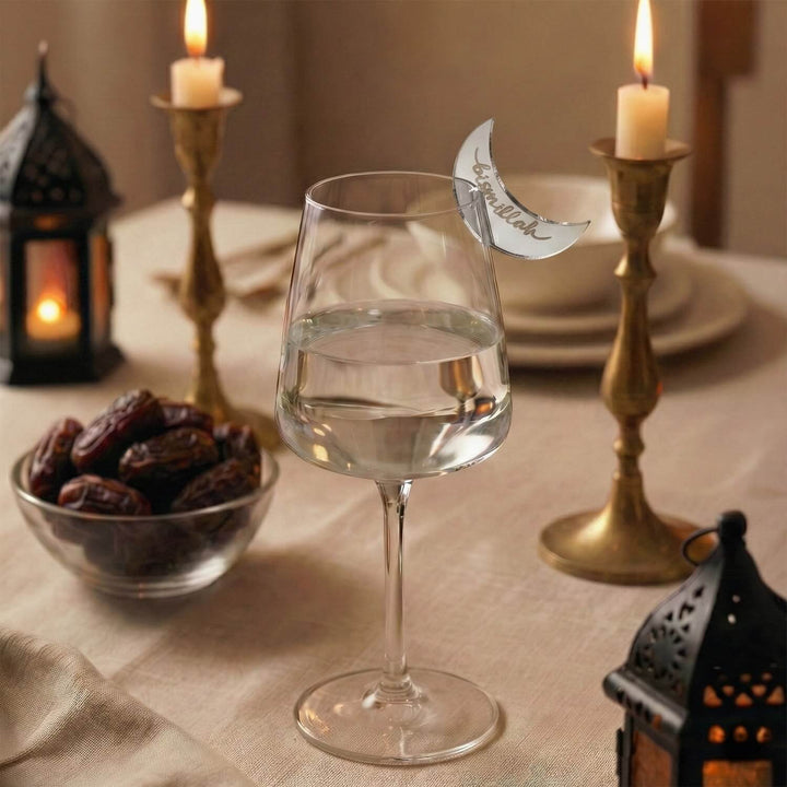 Crescent Moon Acrylic Drink Markers – Islamic Glass Charms