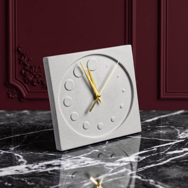 Circles Stone Desktop Clock Premium Decor