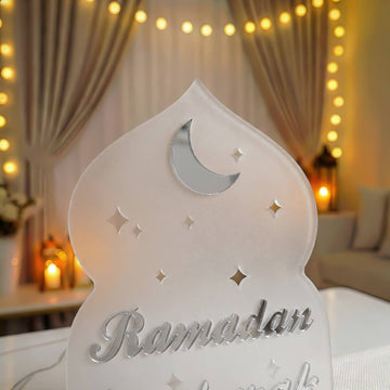 Décoration de table Ramadan Moubarak en acrylique – Présentoir islamique moderne