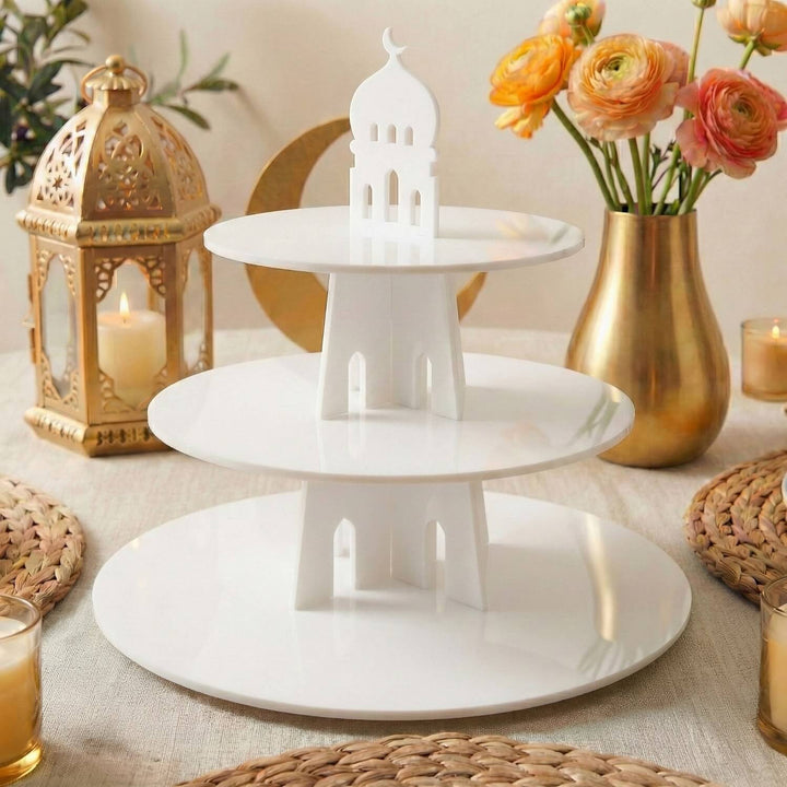 3-Tier Round Acrylic Serving Stand – Ramadan Date & Sweets Tower
