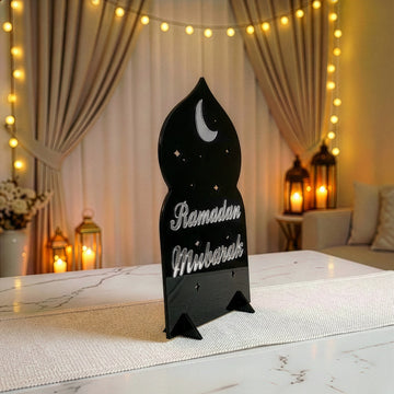 Décoration de table Ramadan Moubarak en acrylique – Présentoir islamique moderne