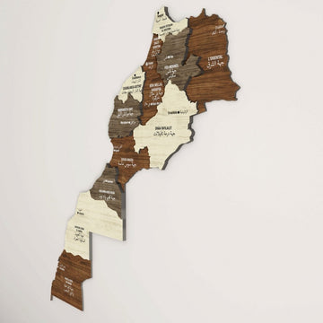 Morocco Map Wooden Wall Decor - Elegant Official Gift - Islamic Wall Art Store