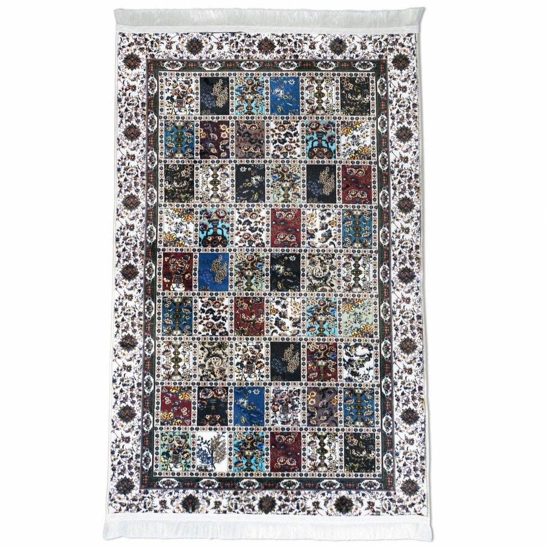 islamic-prayer-mat-multicolor-patchwork-design-soft-fabric-islamicwallartstore