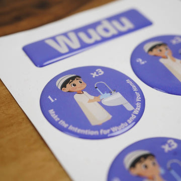 Wudu & Salah Visual Guide – 3D Resin Sticker for Kids