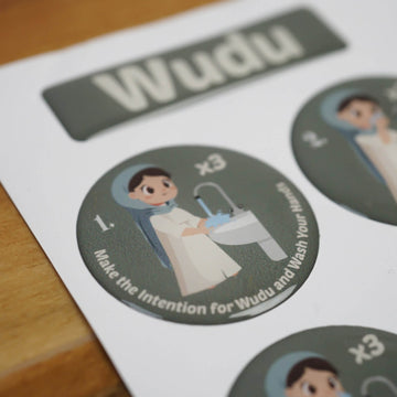 Wudu & Salah Visual Guide – 3D Resin Sticker for Kids