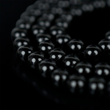 Muslim Prayer Beads - Black Obsidian Stone Beads Islamic Rosary - Islamic Wall Art Store