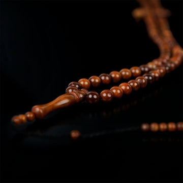 Muslim Prayer Beads - Dark Brown Kuka Wood Beads Dhikr Misbaha - Islamic Wall Art Store