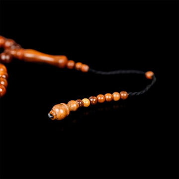 Muslim Prayer Beads - Dark Brown Kuka Wood Beads Dhikr Misbaha - Islamic Wall Art Store