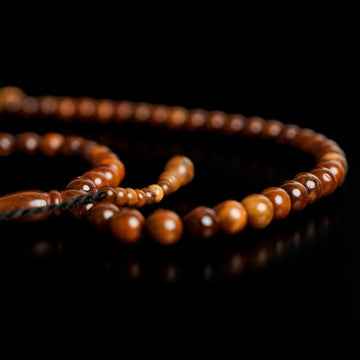 Muslim Prayer Beads - Dark Brown Kuka Wood Beads Dhikr Misbaha - Islamic Wall Art Store