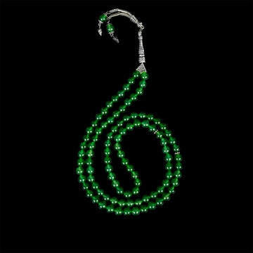 Muslim Prayer Beads - Jade Green Elegant Islamic Tasbih - Islamic Wall Art Store